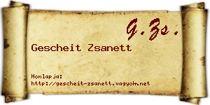 Gescheit Zsanett névjegykártya